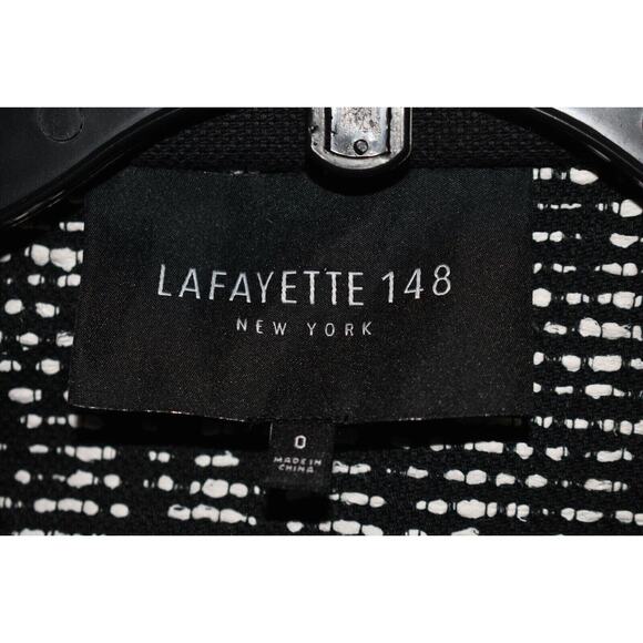 LAFAYETTE 148 NEW YORK $598 Bellene Jacquard Zip Jacket Black/White Size 0 - Picture 5 of 5